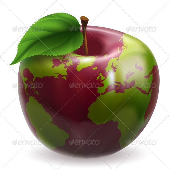 Globe Apple Concept Illustration - Concepts Business