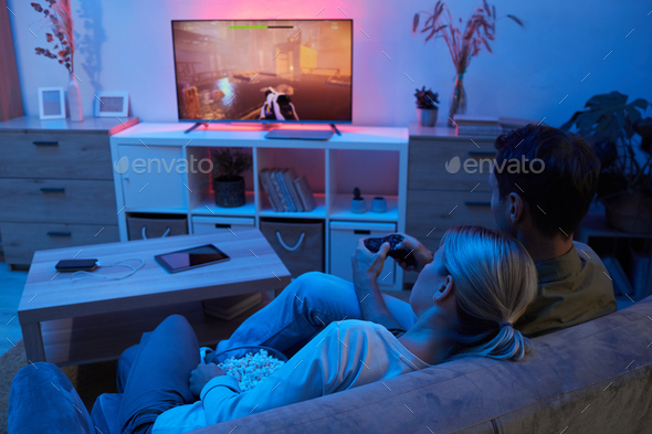 Playing leisure game at home - Stock Photo - Images
