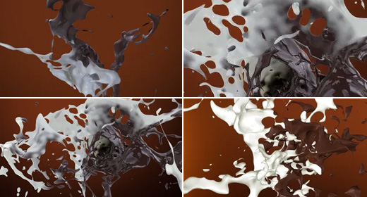 Chocolate and Milk Mixing Splash