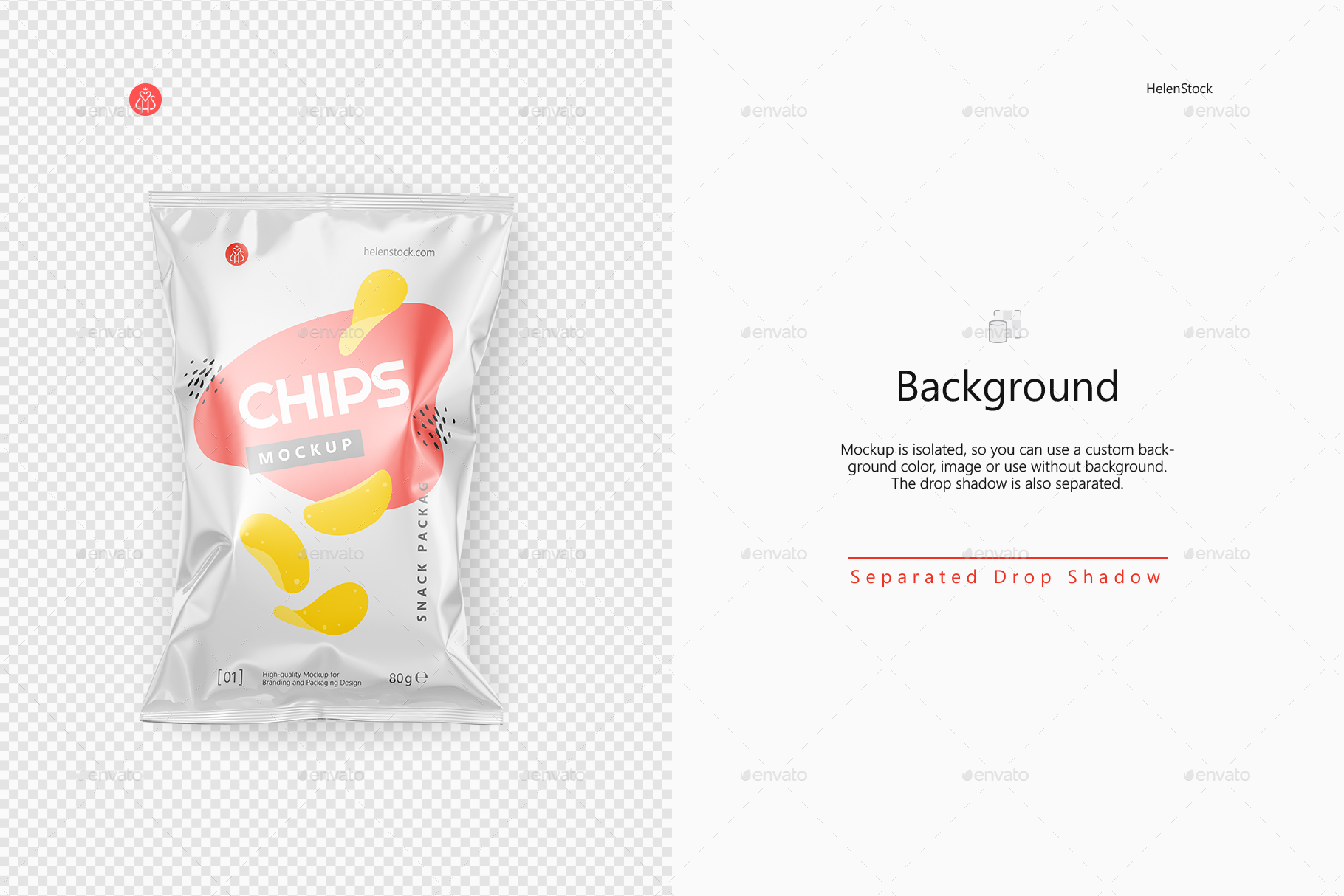 Download Glossy Snack Package Mockup Front View By Helenstock Graphicriver PSD Mockup Templates