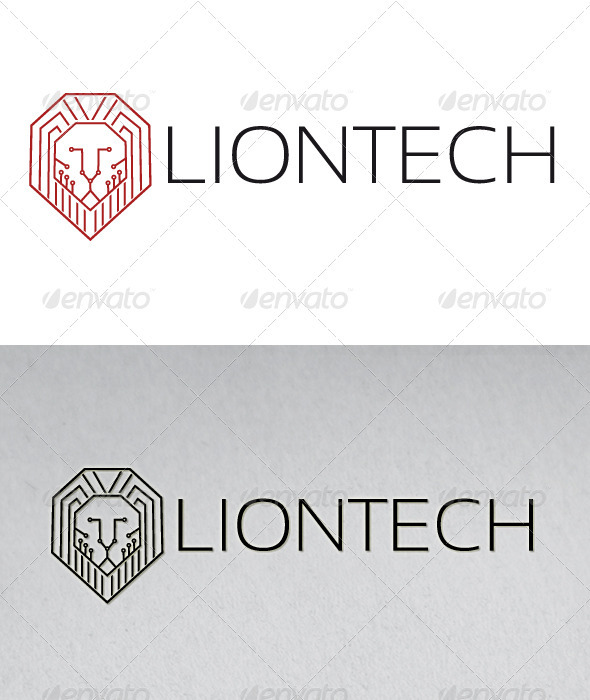 Lion Tech Logo - Animals Logo Templates