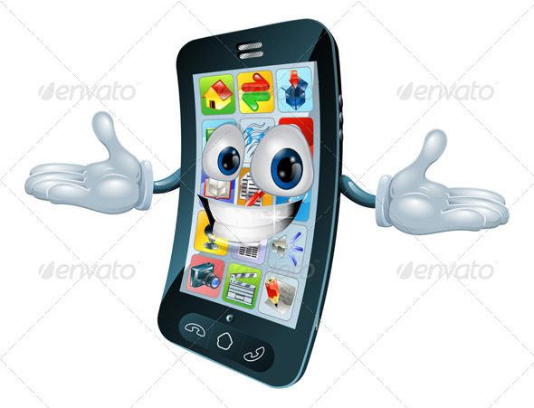 Mobile phone man - Characters Vectors