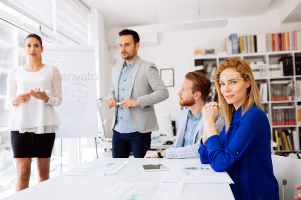Successful businesswoman in company - Stock Photo - Images