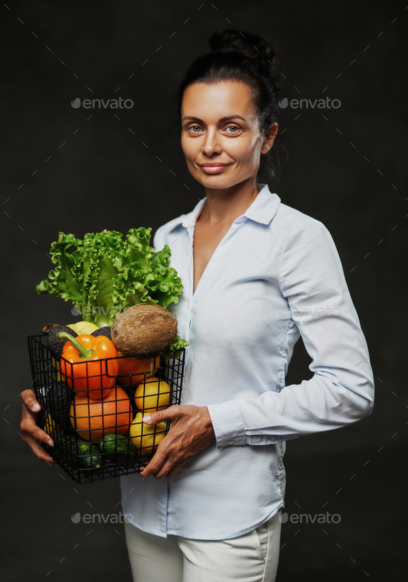 fruits and vegetables background clipart women