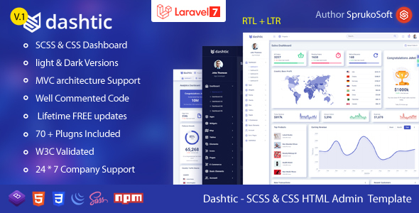 Dashtic – Laravel Dashboard Template