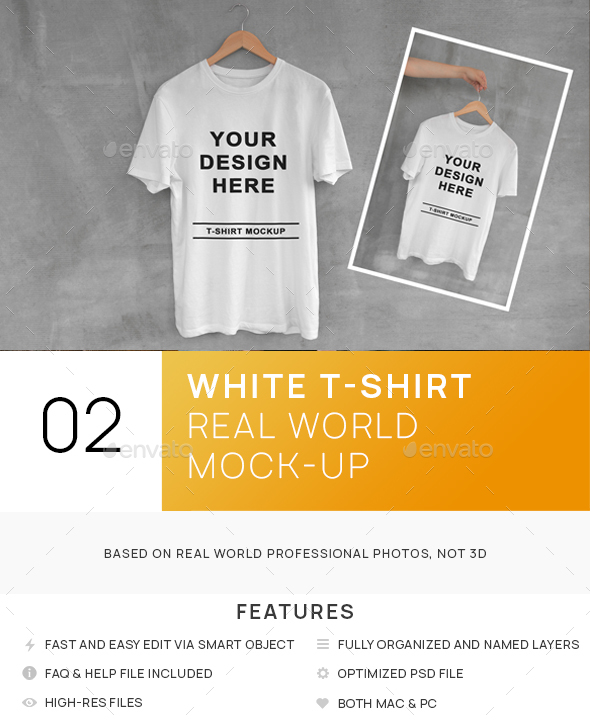 Download White T Shirt On Hanger With Concrete Background Mockups By Zvolia