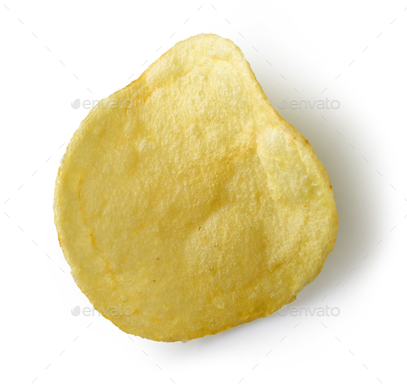 potato chip on white background - Stock Photo - Images