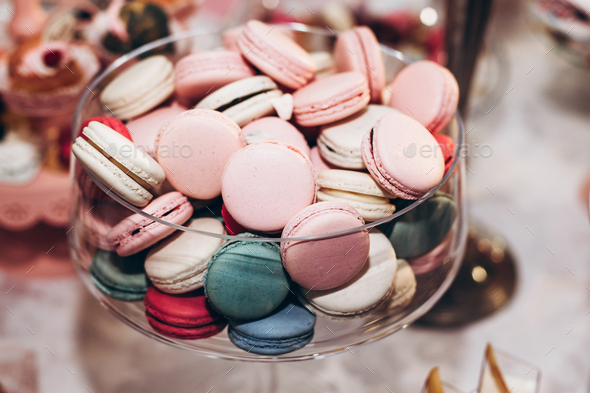 delicious macaroons close-up - Stock Photo - Images