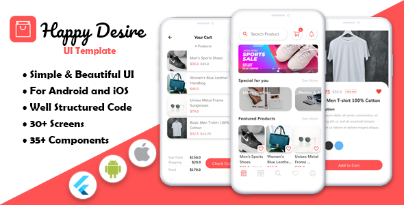 Happy Desire - Flutter Ecommerce App Template