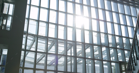Building with window sunlight flare - Stock Photo - Images