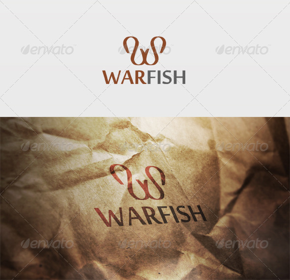 War Fish Logo - Letters Logo Templates