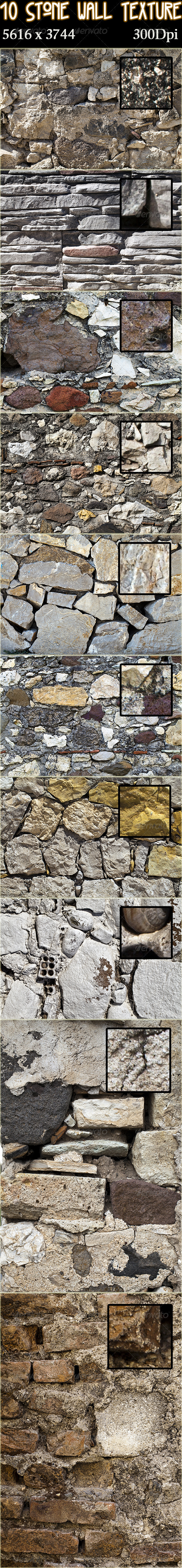 10 Stone Wall Texture Pack - Stone Textures