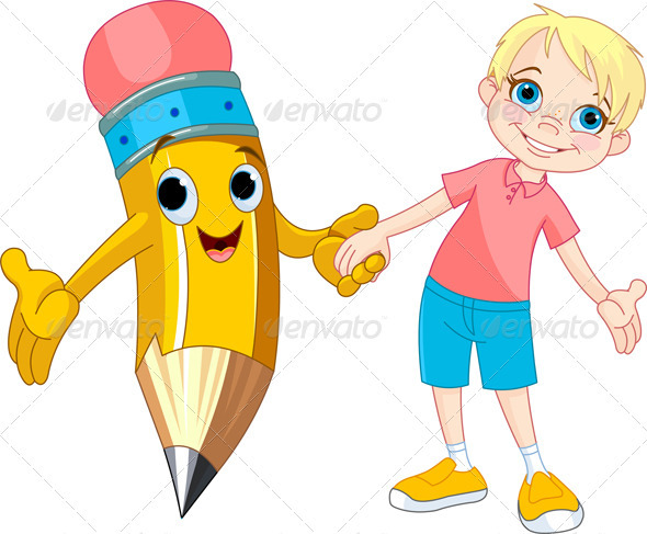 Boy and pencil - People Characters