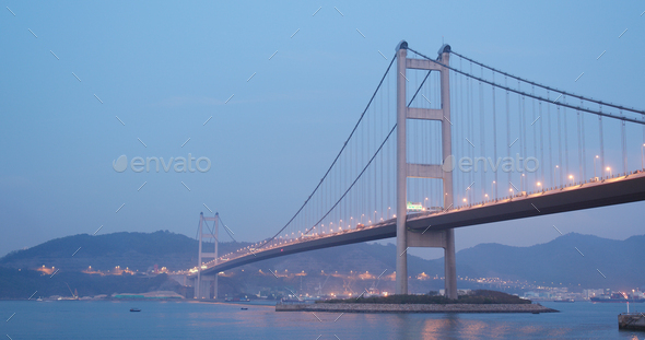 Ma Wan, Hong Kong, 03 April 2018:- Tsing Ma bridge in Hong Kong - Stock Photo - Images