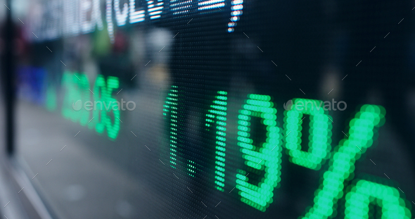 Stock market display in the city - Stock Photo - Images