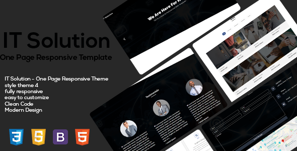 IT Solution One Page Responsive HTML5 Templates