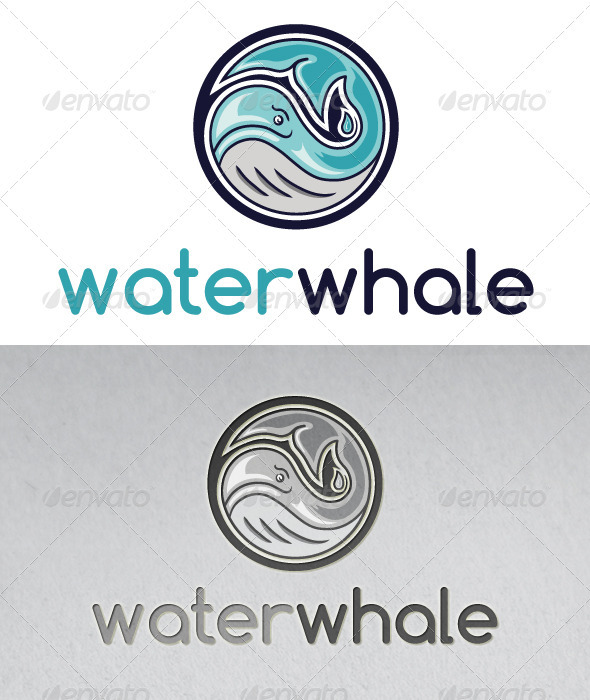Water Whale Logo - Animals Logo Templates