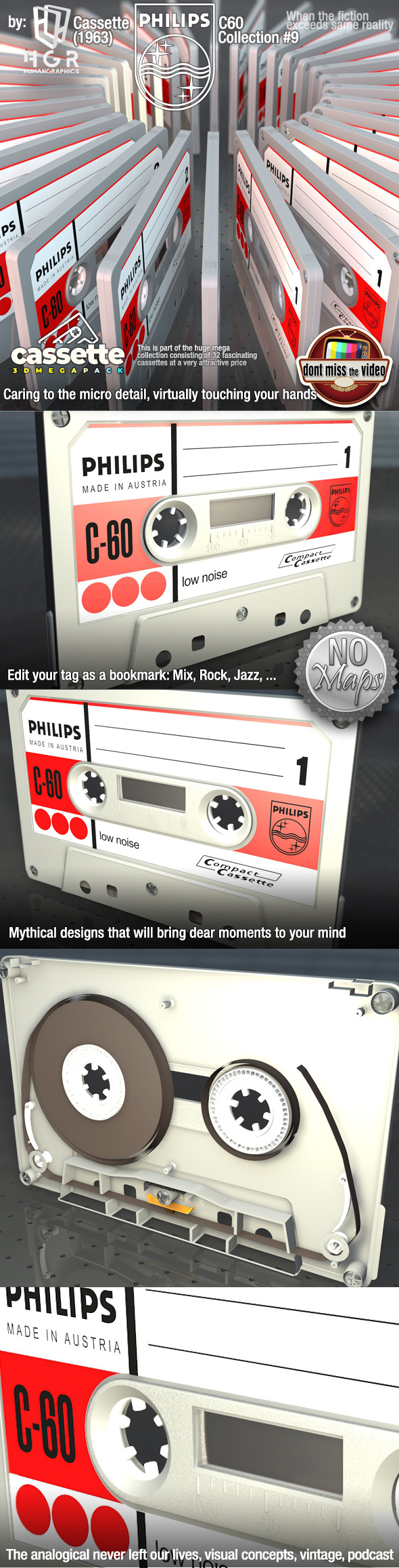 Cassette Phillps C-60 - 3Docean 28627325