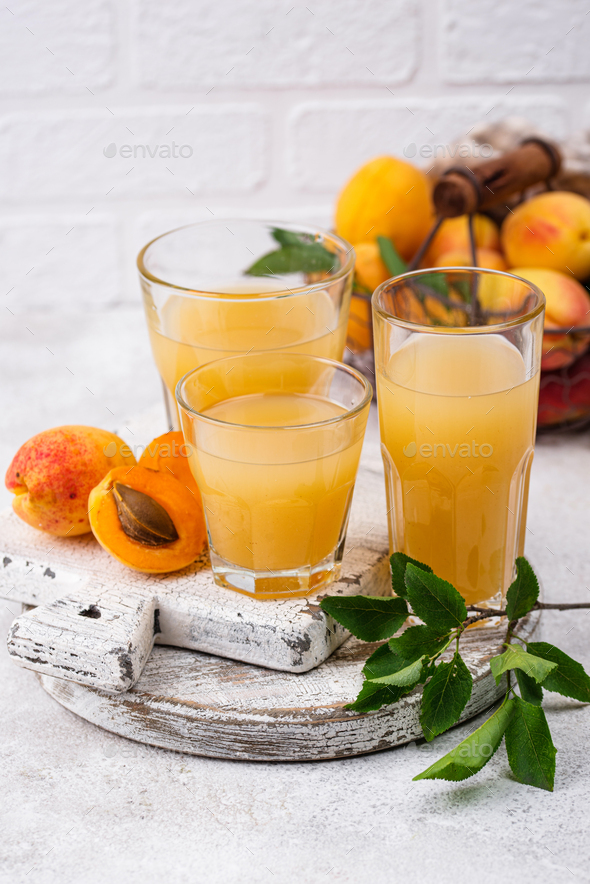 Apricot juice in glass. Healthy drink Stock Photo by furmanphoto ...