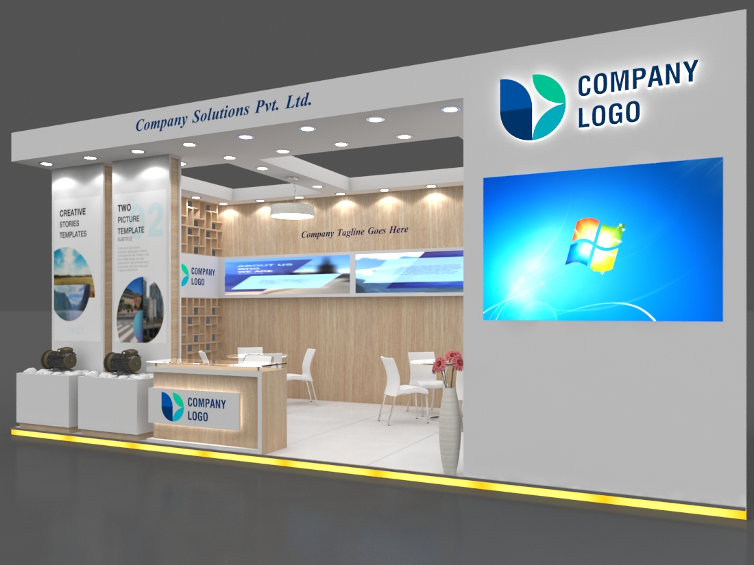 Exhibition Booth 3D Model - 8x4 mtr by piyushp78 | 3DOcean