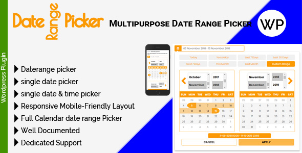 DateRange Picker - Multipurpose Date Range Picker - WordPress Plugin
