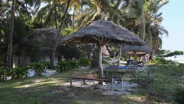 Tropical Beach Hotel with Thatched Roofs in Palm Groves By Ocean Zanzibar Paje alt