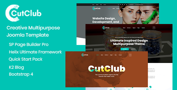 CutClub - Creative Multipurpose Joomla Template With Page Builder