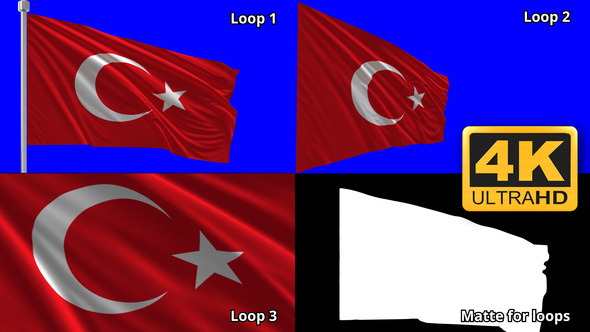 Ultra-realistic Turkey Flag - 4K Loop alt