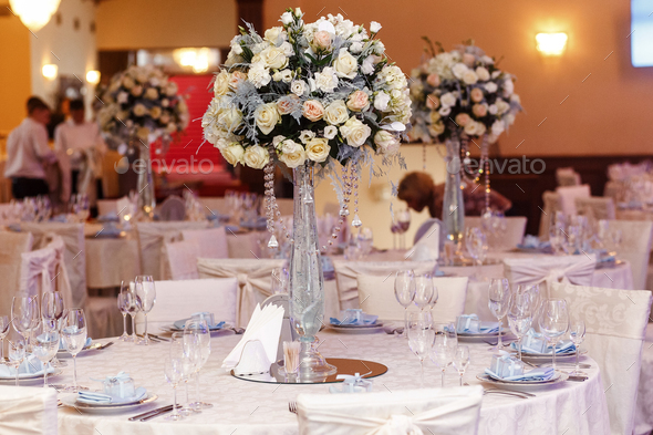 Luxury Wedding Decor With Flowers And, Round Table Wedding Decorations