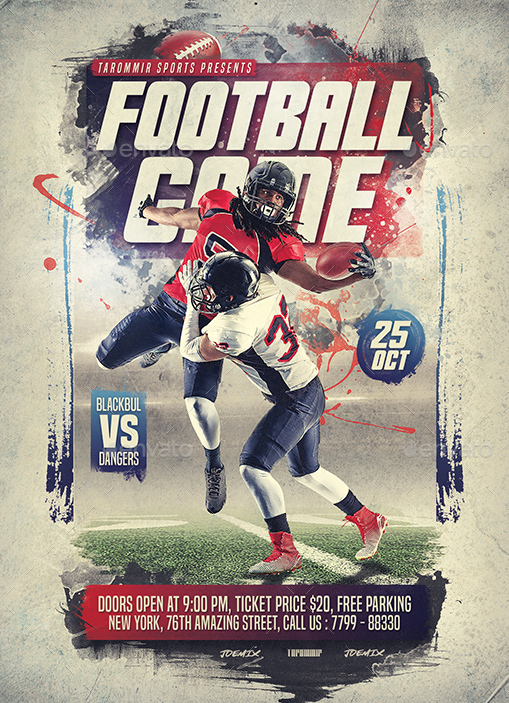 Football Game Flyer, Print Templates | GraphicRiver