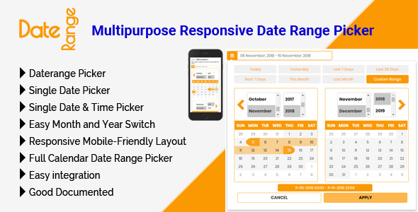 DateRange - Multipurpose Responsive Date Range Picker