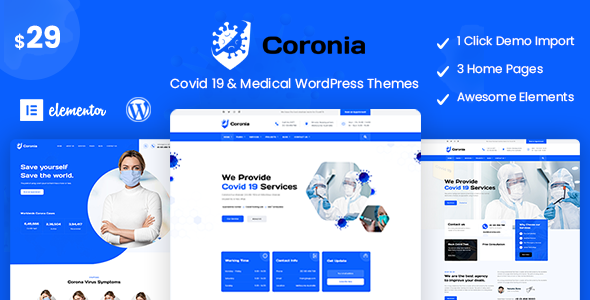 Coronia – Covid 19 & Medical  WordPress Themes