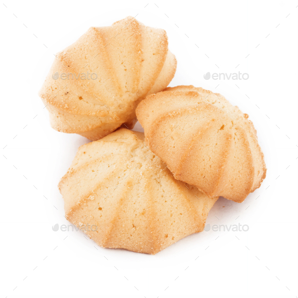 shortbread isolated on white - Stock Photo - Images