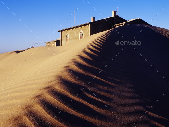 House Buried in Sand - Stock Photo - Images