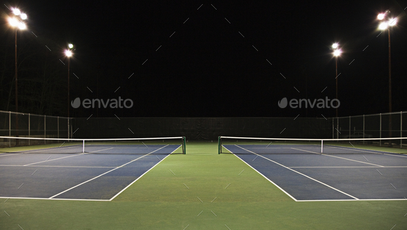 Tennis Court at Night