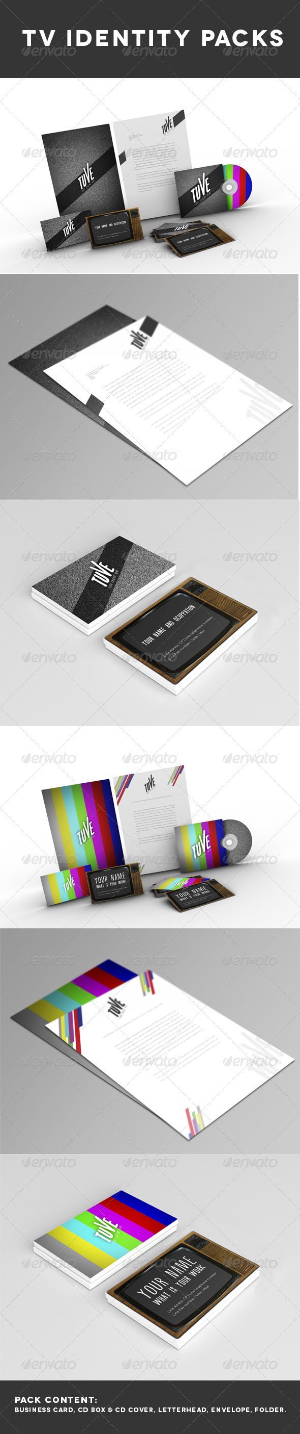 TV identity Pack x 2 - Stationery Print Templates