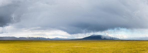 prairie landscape before the storm - Stock Photo - Images