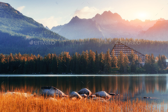 Fantastic Shtrbske Pleso High Tatras. Slovakia, Europe - Stock Photo - Images