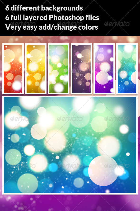 6 High Res Bokeh Backgrounds - Abstract Backgrounds