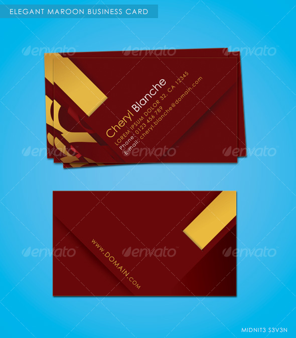 Elegant Maroon Business Card - Corporate Business Cards