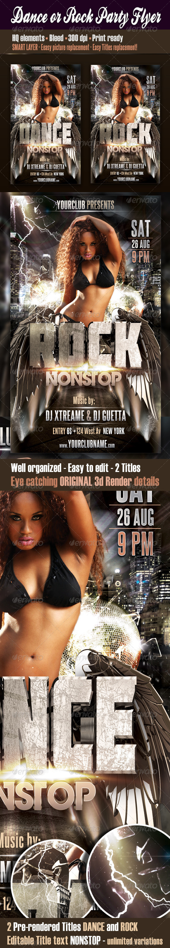 Dance Or Rock Party Flyer - Clubs & Parties Events