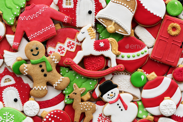 Decorated Christmas Cookie Background Stock Photo By Ruthblack Photodune