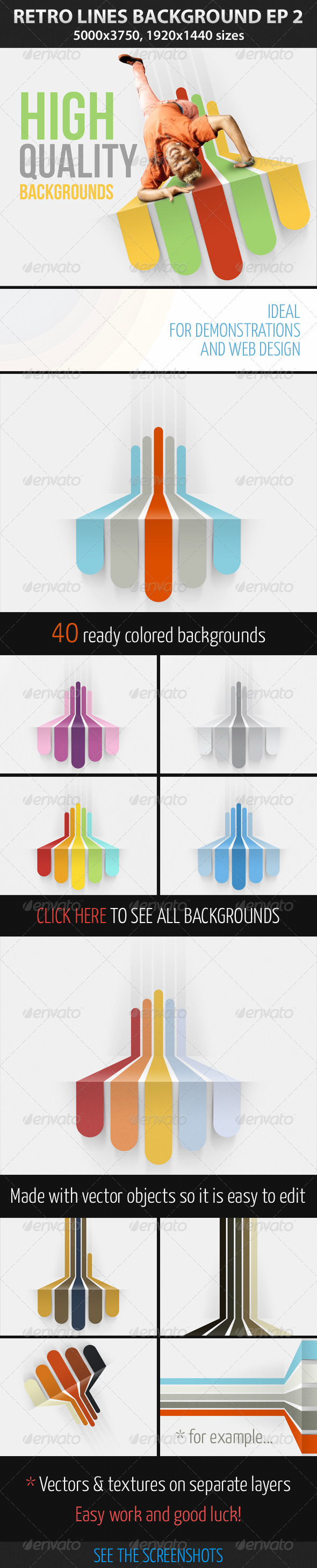 Retro Lines Background ep 2 - 3D Backgrounds