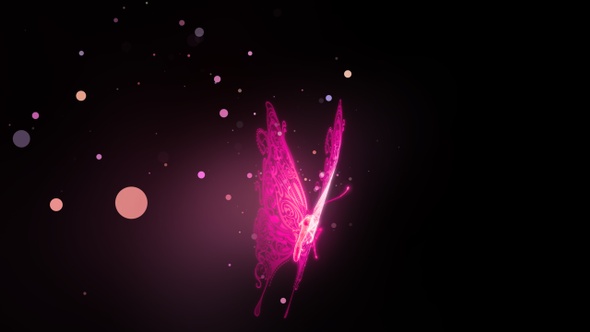 Butterfly 02 Particles Pink