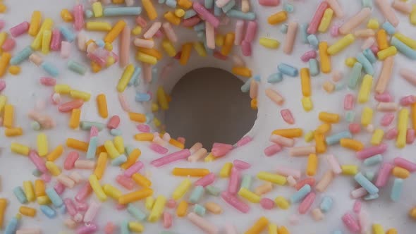 Donut with colorful sprinkles