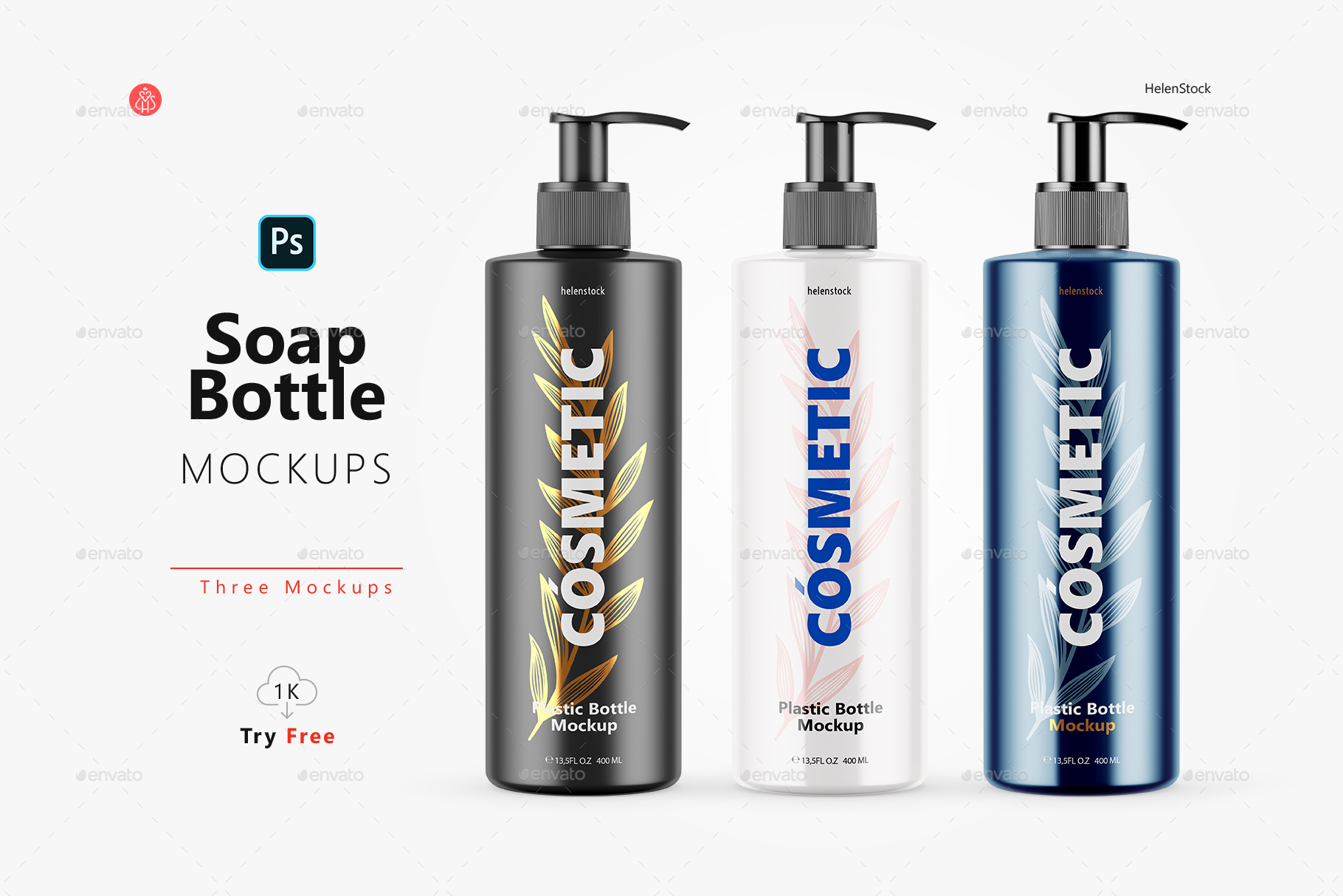Download Soap Bottle Mockups Front View By Helenstock Graphicriver