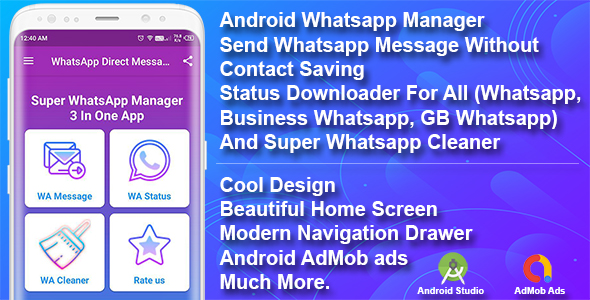 Whatsapp Manager Android App Source Code