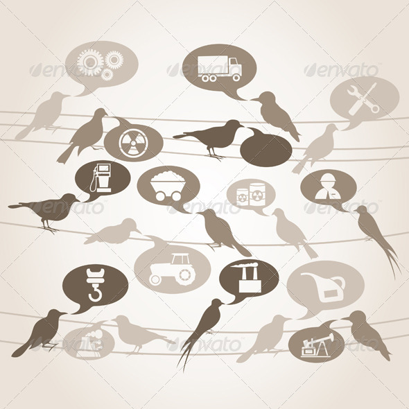 Birds about the industry - Animals Characters