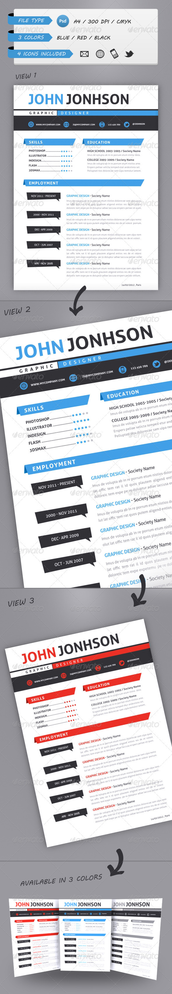 Professional Resume Template A4 - Resumes Stationery