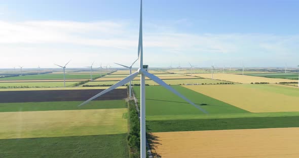 Group of windmills for electric power production in the agricultural fields